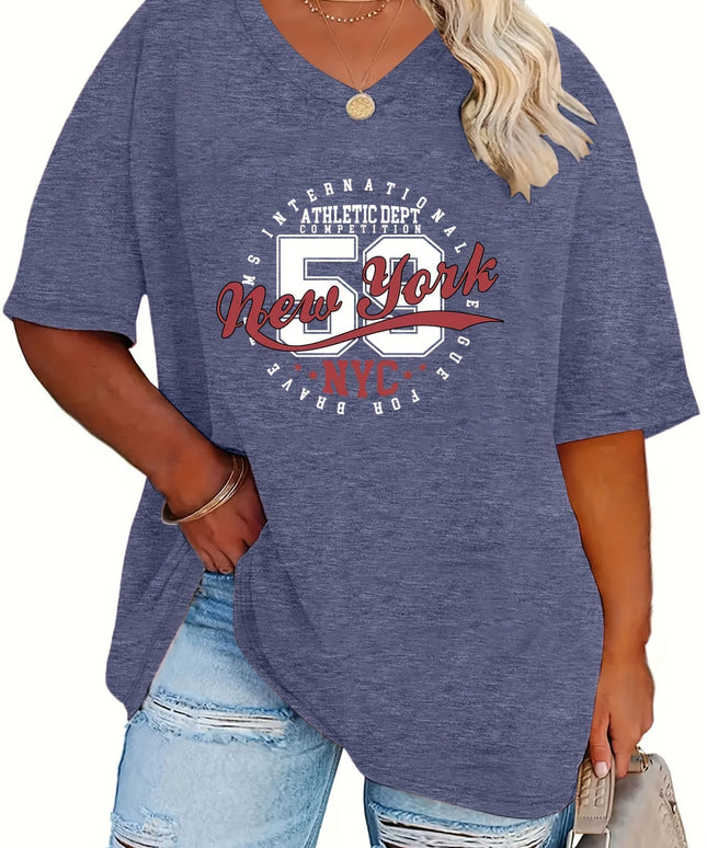 jkthpu-45 Plus Size, Plus Size Women's Fashion Letter Print