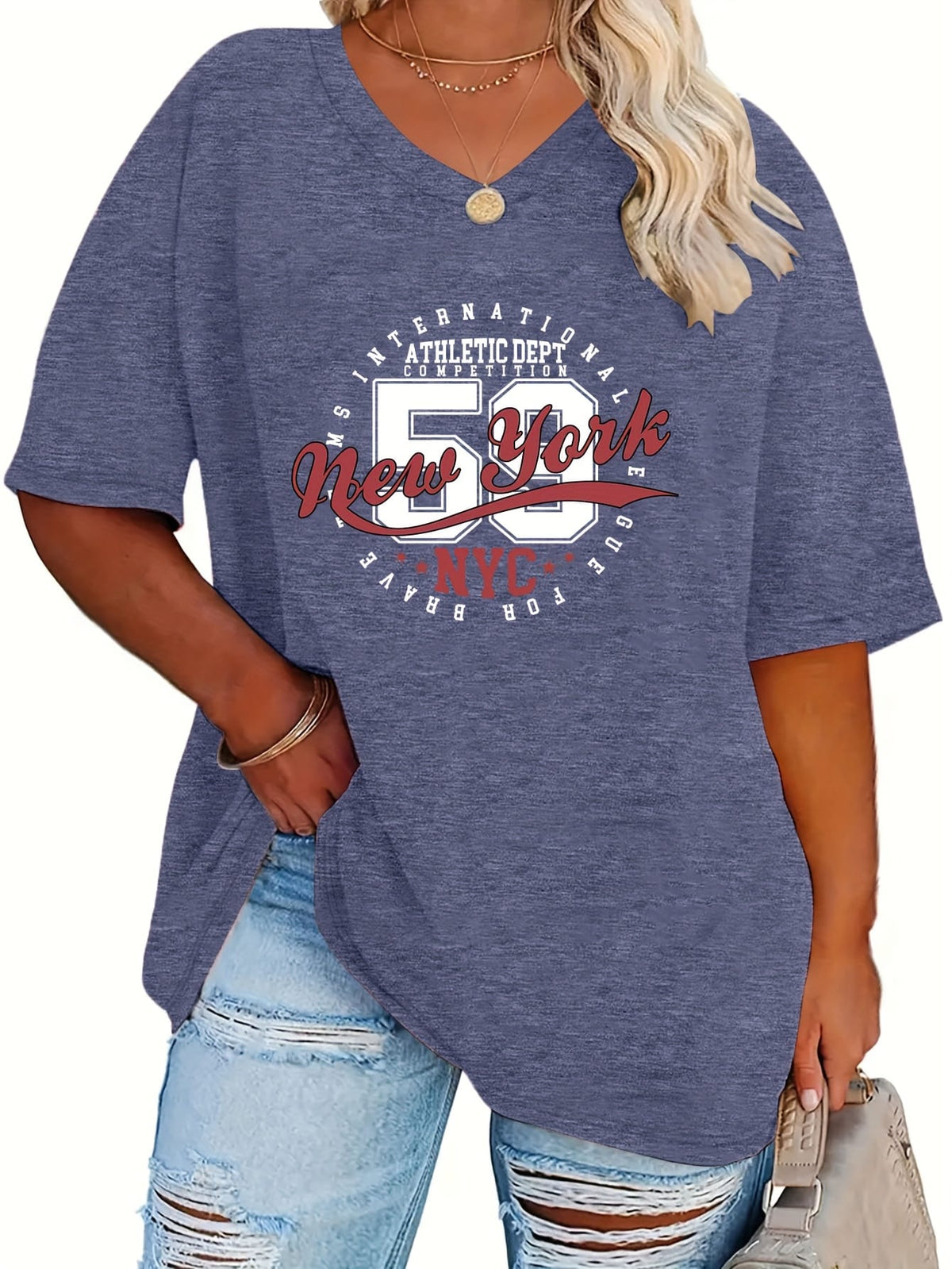 jkthpu-45 Plus Size, Plus Size Women's Fashion Letter Print