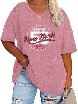 jkthpu-45 Plus Size, Plus Size Women's Fashion Letter Print