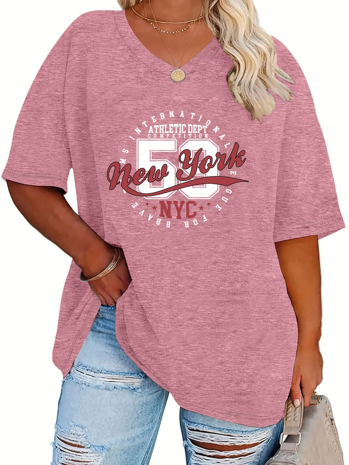 Plus Size, Plus Size Women's Fashion Letter Print