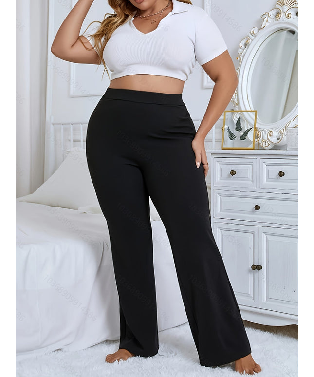 jkthpu-45 Plus Size, Plus Size Women's High-Waisted Straight Leg