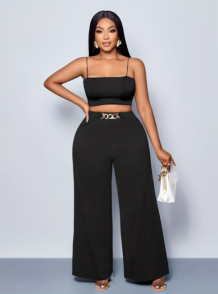 jkthpu-45 Plus Size, Plus Size Women's High-Waisted Wide-Leg Pants