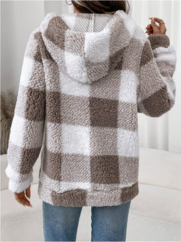 jkthpu-45 Plus Size - Plus Size Women'S Plaid Hoodie