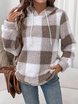 jkthpu-45 Plus Size - Plus Size Women'S Plaid Hoodie