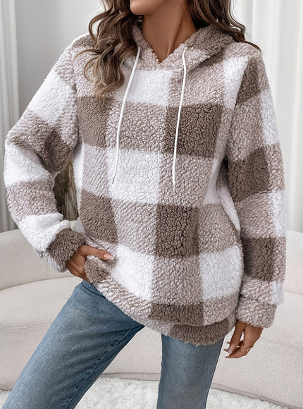 jkthpu-45 Plus Size - Plus Size Women'S Plaid Hoodie