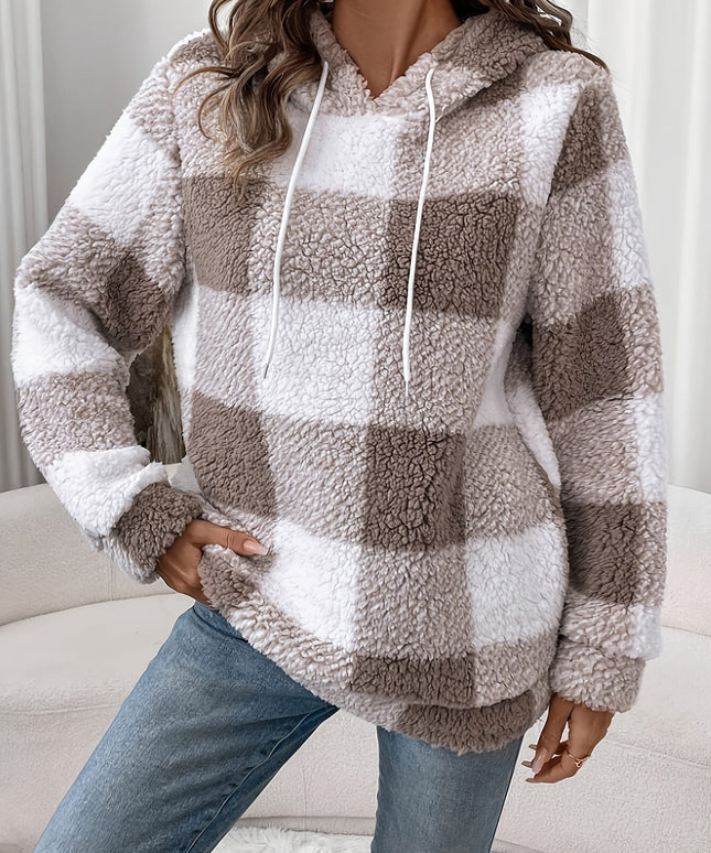 jkthpu-45 Plus Size - Plus Size Women'S Plaid Hoodie