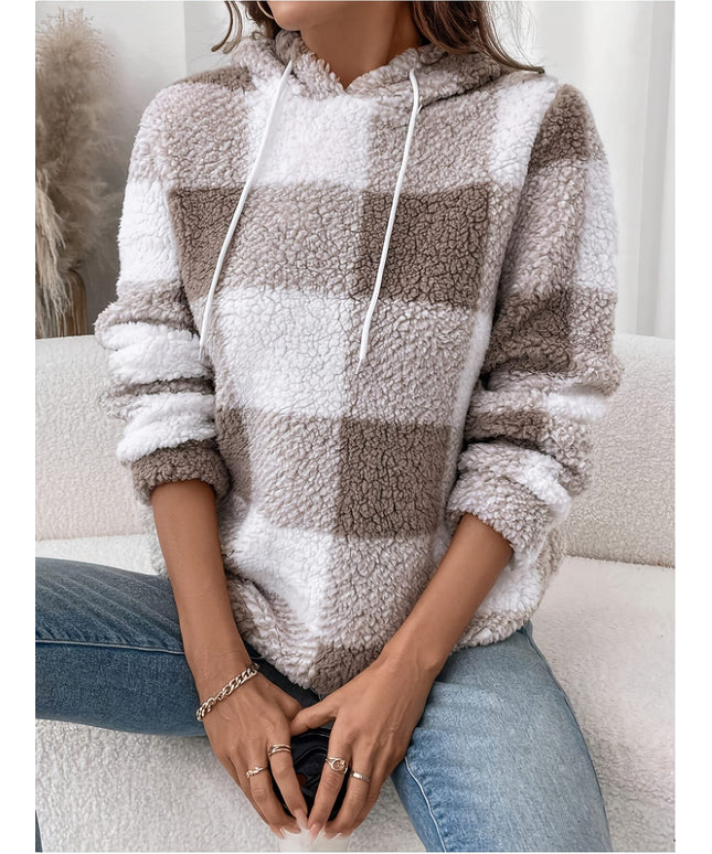 jkthpu-45 Plus Size - Plus Size Women'S Plaid Hoodie