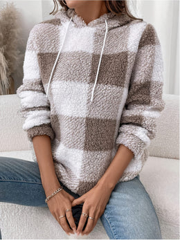 jkthpu-45 Plus Size - Plus Size Women'S Plaid Hoodie