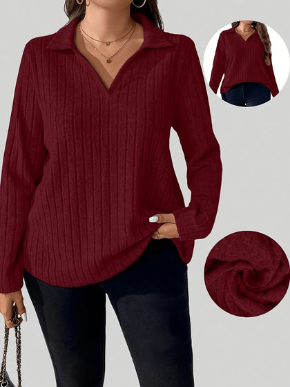 jkthpu-45 Plus Size, Plus Size Women's Solid Color Long