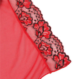 KissICON Plus Size Red Color Woman Sexy Bedroom Lingerie Babydoll Sleepwear Nightwear Dre ss from M/5XL