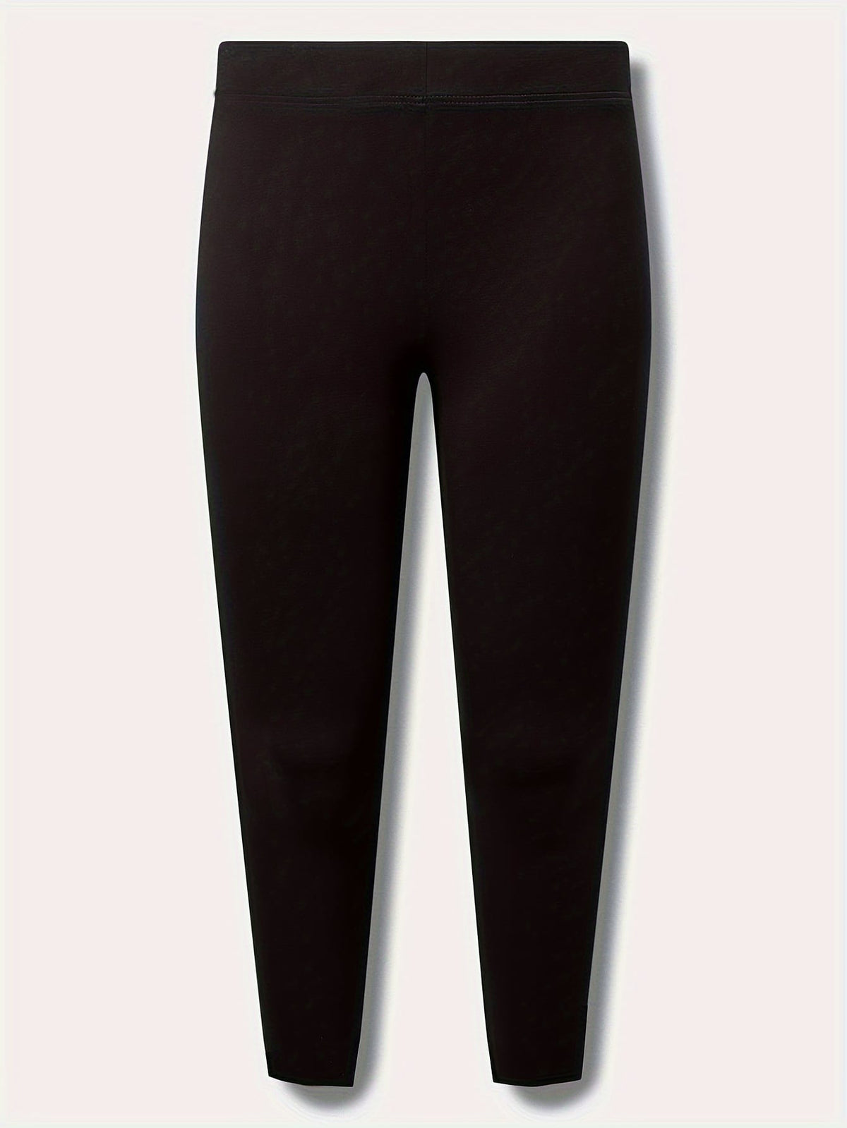 jkthpu-45 Plus Size Ripped Hem Skinny Pants  Stretchy Black