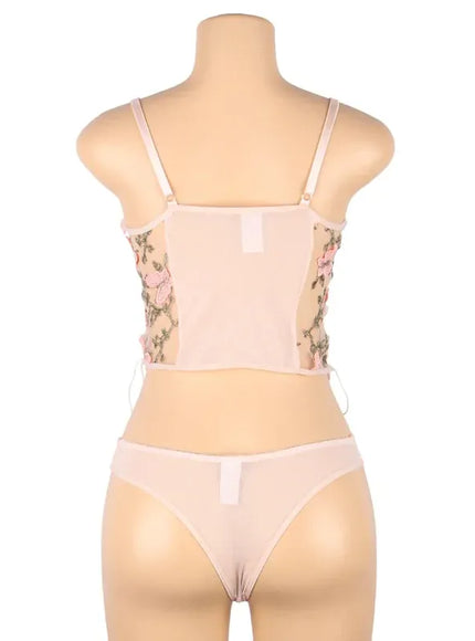 KissICON Plus Size Romantic Butterfly Women Bra and Panties Erotic Embroidery Underwear Set Erotic Sexy Lingerie Set