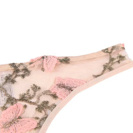 KissICON Plus Size Romantic Butterfly Women Bra and Panties Erotic Embroidery Underwear Set Erotic Sexy Lingerie Set