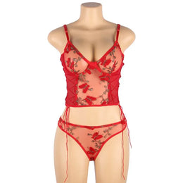 KissICON Plus Size Romantic Butterfly Women Bra and Panties Erotic Embroidery Underwear Set Erotic Sexy Lingerie Set