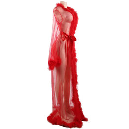 KissICON Plus size romantic pajamas with plush rolled edges Luxury  sexy nightgown night wear Sleepwear for Ladies