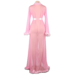 KissICON Plus size romantic pajamas with plush rolled edges Luxury  sexy nightgown night wear Sleepwear for Ladies