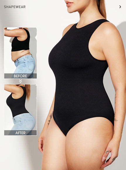KissICON Shapewear Plus Size Seamless Shapewear Bodysuit Tummy Control Bust Support