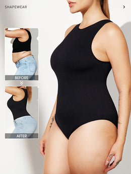 KissICON Shapewear Plus Size Seamless Shapewear Bodysuit Tummy Control Bust Support