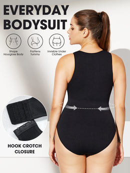 KissICON Shapewear Plus Size Seamless Shapewear Bodysuit Tummy Control Bust Support