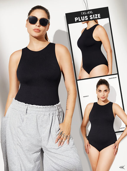 KissICON Shapewear Plus Size Seamless Shapewear Bodysuit Tummy Control Bust Support