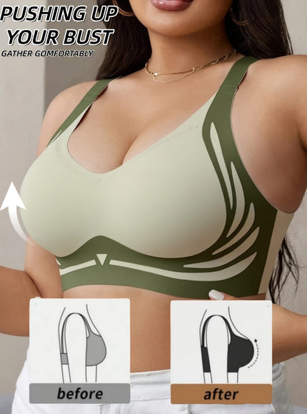 KissICON Plus-size Seamless Wireless Bra – Designed Featuring Lift