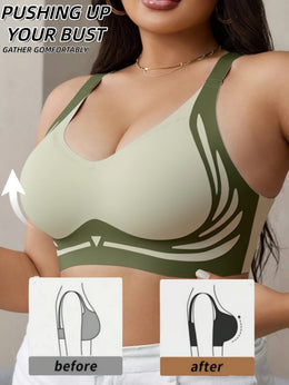 KissICON Plus-size Seamless Wireless Bra – Designed Featuring Lift