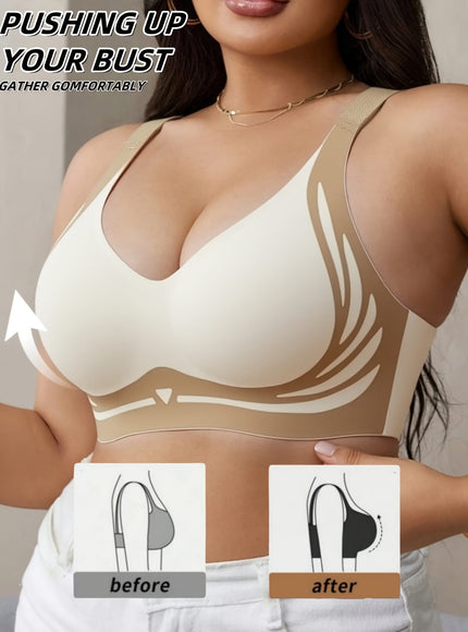 KissICON Plus-size Seamless Wireless Bra – Designed Featuring Lift
