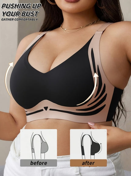 KissICON Plus-size Seamless Wireless Bra – Designed Featuring Lift