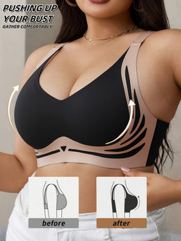 KissICON Plus-size Seamless Wireless Bra – Designed Featuring Lift