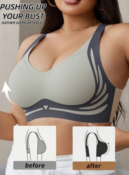 KissICON Plus-size Seamless Wireless Bra – Designed Featuring Lift