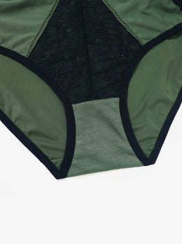 jkthpu-45 Plus Size Sexy Army Green Lace Sheer Bra  Panty Set