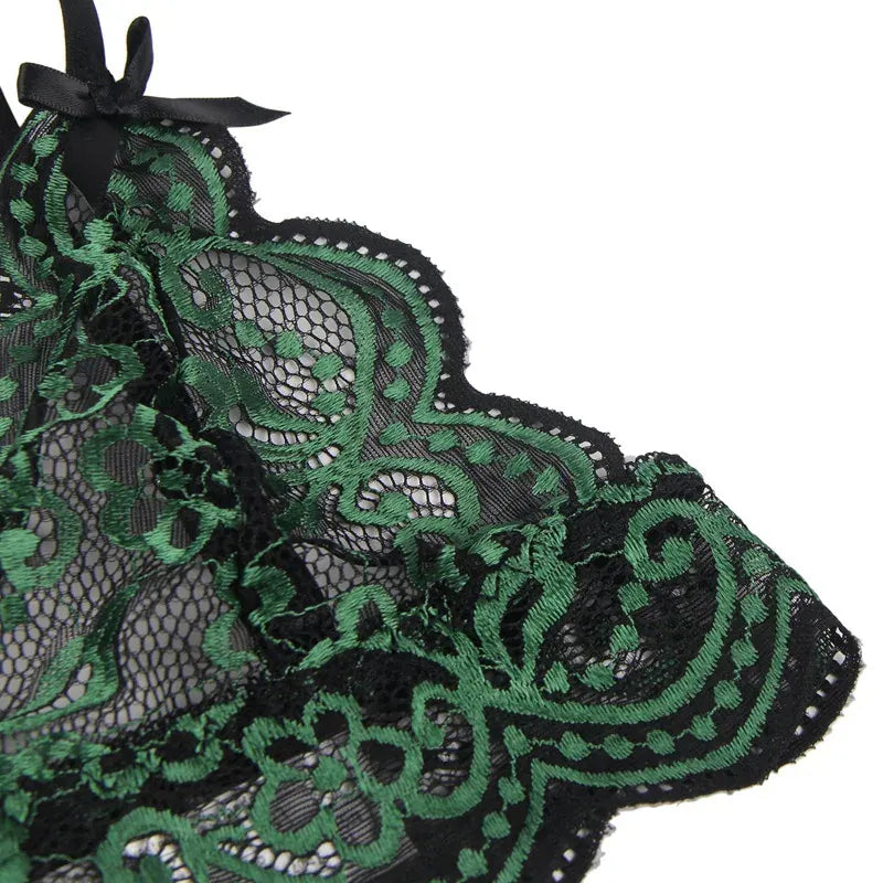 KissICON plus size sexy lingerie lace cross band embroidery decoration sexy bra panties lingerie set wholesale from M-5XL