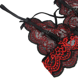 KissICON plus size sexy lingerie lace cross band embroidery decoration sexy bra panties lingerie set wholesale from M-5XL