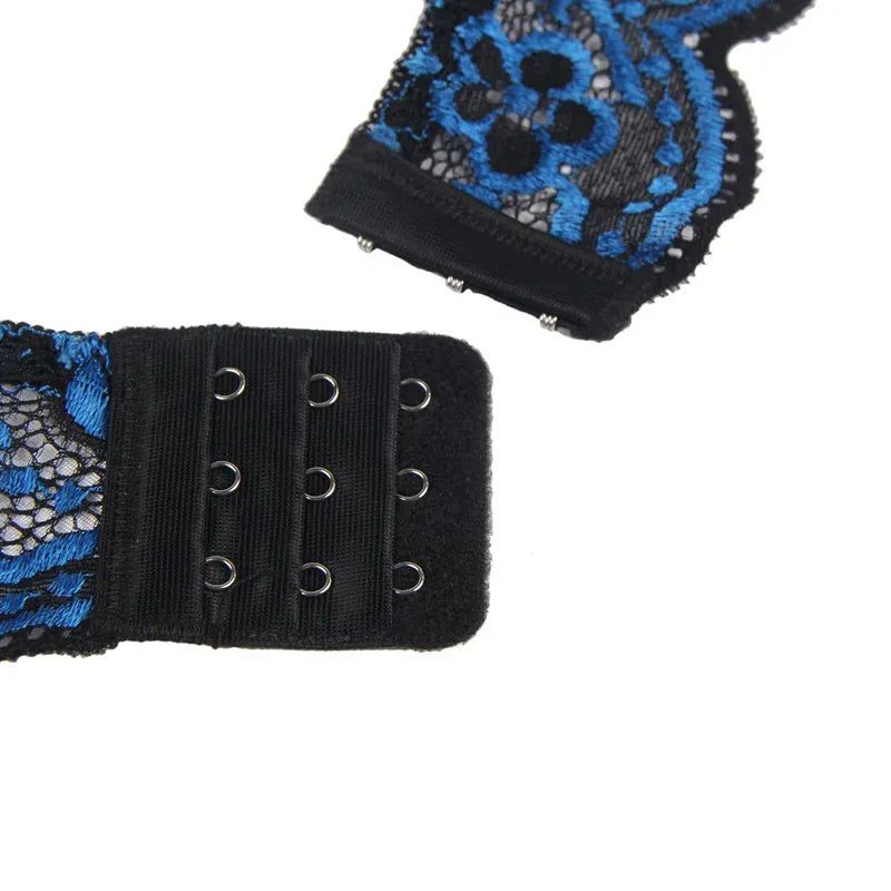 KissICON plus size sexy lingerie lace cross band embroidery decoration sexy bra panties lingerie set wholesale from M-5XL