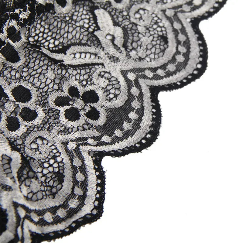 KissICON plus size sexy lingerie lace cross band embroidery decoration sexy bra panties lingerie set wholesale from M-5XL