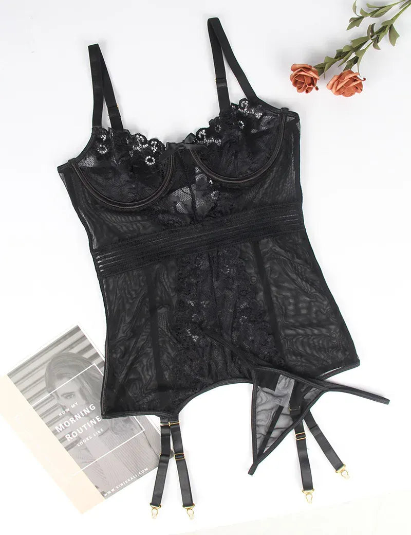 KissICON Plus Size sexy women lingerie sets pajama sets with G-String for woman young ladies from M-5XL