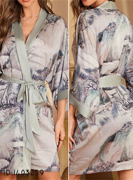 KissICON Plus Size Sexy Women Robe Sleepwear Silky Satin