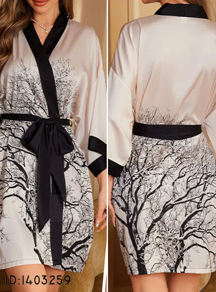 KissICON Plus Size Sexy Women Robe Sleepwear Silky Satin