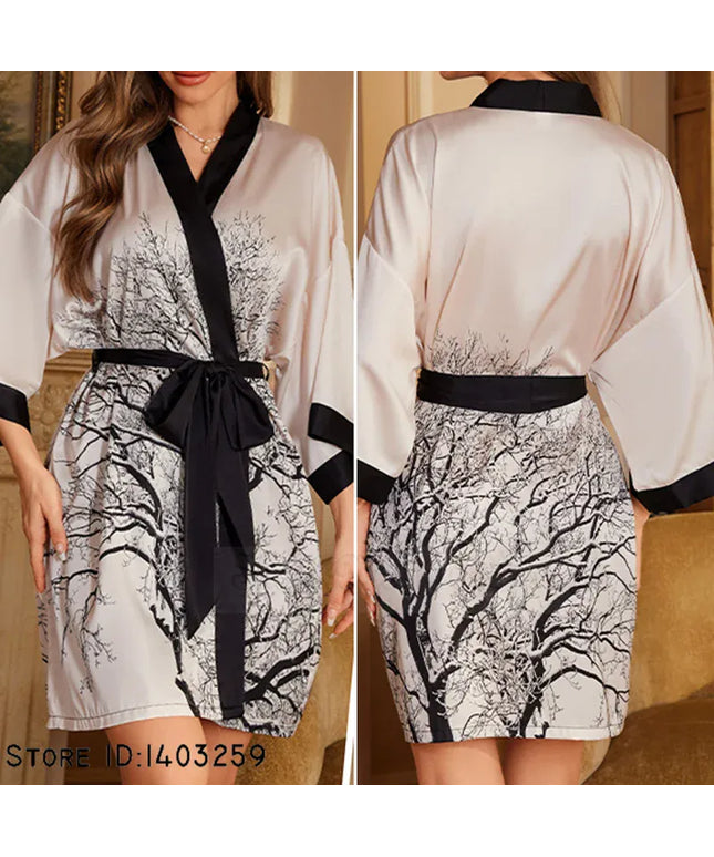 KissICON Plus Size Sexy Women Robe Sleepwear Silky Satin