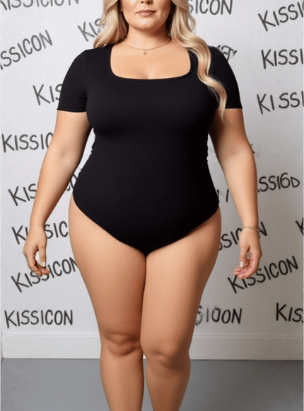 KissICON Plus Size Short Sleeve Bodysuit   Everyday Shaping Essential