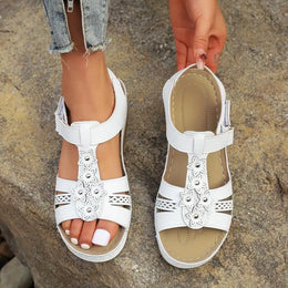 KissICON Plus Size Star Decor Wedges Sandals Women 2025