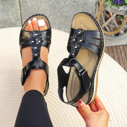 KissICON Plus Size Star Decor Wedges Sandals Women 2025