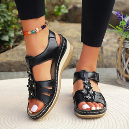 KissICON Plus Size Star Decor Wedges Sandals Women 2025