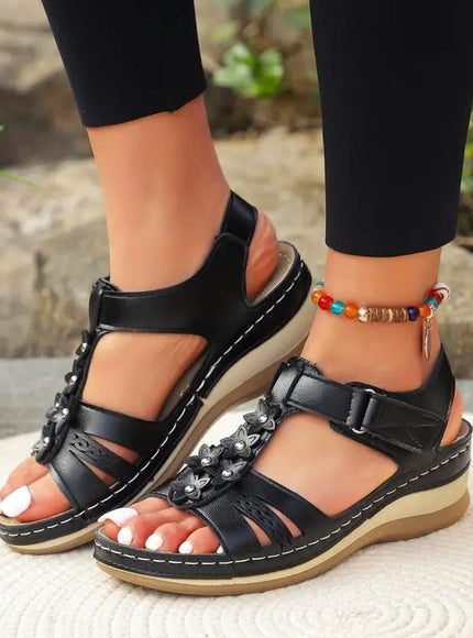 KissICON Plus Size Star Decor Wedges Sandals Women 2025