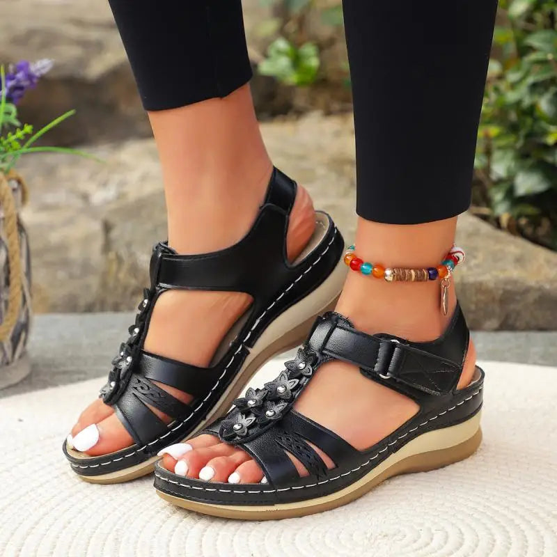 KissICON Plus Size Star Decor Wedges Sandals Women 2025