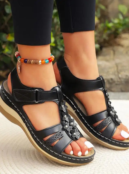 KissICON Plus Size Star Decor Wedges Sandals Women 2025