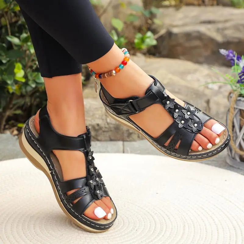KissICON Plus Size Star Decor Wedges Sandals Women 2025