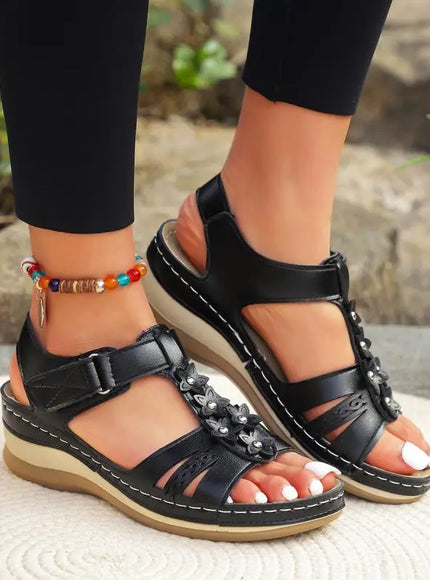 KissICON Plus Size Star Decor Wedges Sandals Women 2025