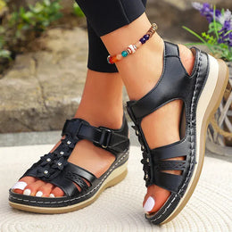 KissICON Plus Size Star Decor Wedges Sandals Women 2025