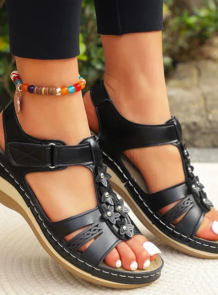 KissICON Plus Size Star Decor Wedges Sandals Women 2025
